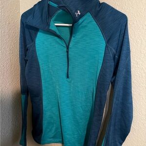 Under Armour Women's Teal and Navy Hoodie